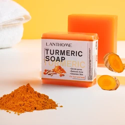 Turmeric Soap For Dark Spot Deep Cleaning Whitening Smoothing Skin Facial Body Natural Handmade Soap For Men and Women