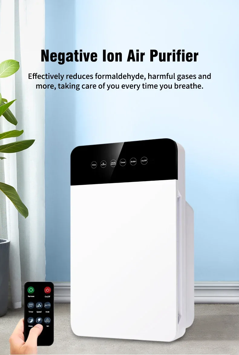 Air Purifier For Large Family Rooms, H13 HEPA Filter 25dB Quiet Filtration System, Bedroom Office, Remove 99.97% Of Dust, Smoke