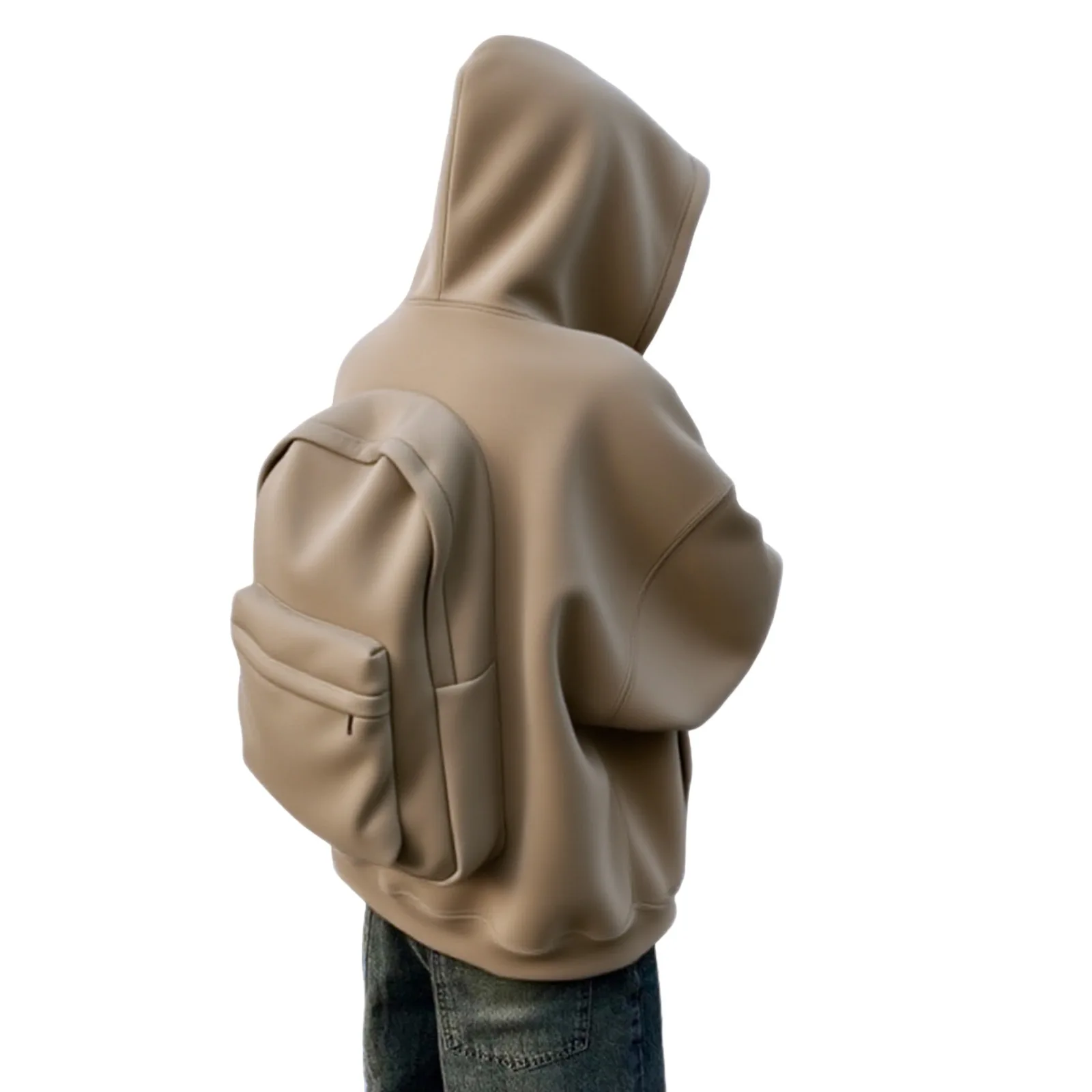 

Autumn Winter Streetwear Fashion Three dimensional Backpack Casual Hoodie Y2K High Street Trend Punk Men s Top Loose Sportswear