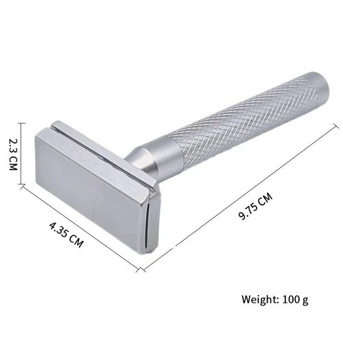 Imagen 2 del producto Maquinilla de Afeitar de Seguridad de Doble Filo de Acero Inoxidable con 5 Cuchillas de Repuesto 30 °   Maquinillas de Afeitar Reutilizables de Precisión en Ángulo para Hombre