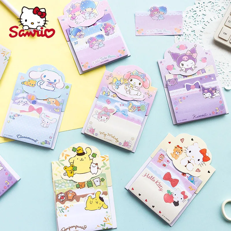 

Блокнот для заметок Sanrio 2/10 шт., милые противоположные заметки с Hello Kitty Kuromi, школьные принадлежности, офисный подарок, оптовая продажа