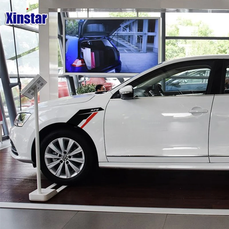 2 قطعة أبريل اكسسوارات السيارات درابزين ملصق ل Volkswagen Rline جولف GTI شيروكو أودي Sline TT A4 A6
