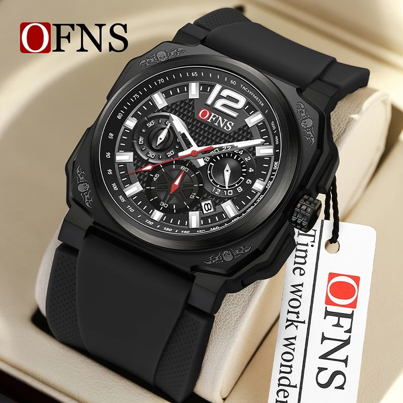 

OFNS 8031 Men's Quartz Watch Casual Fashion Calendar Chronograph Waterproof Multifunctional Outdoor Sports Wristwatch