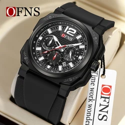 OFNS 8031 Men's Quartz Watch Casual Fashion Calendar Chronograph Waterproof Multifunctional Outdoor Sports Wristwatch