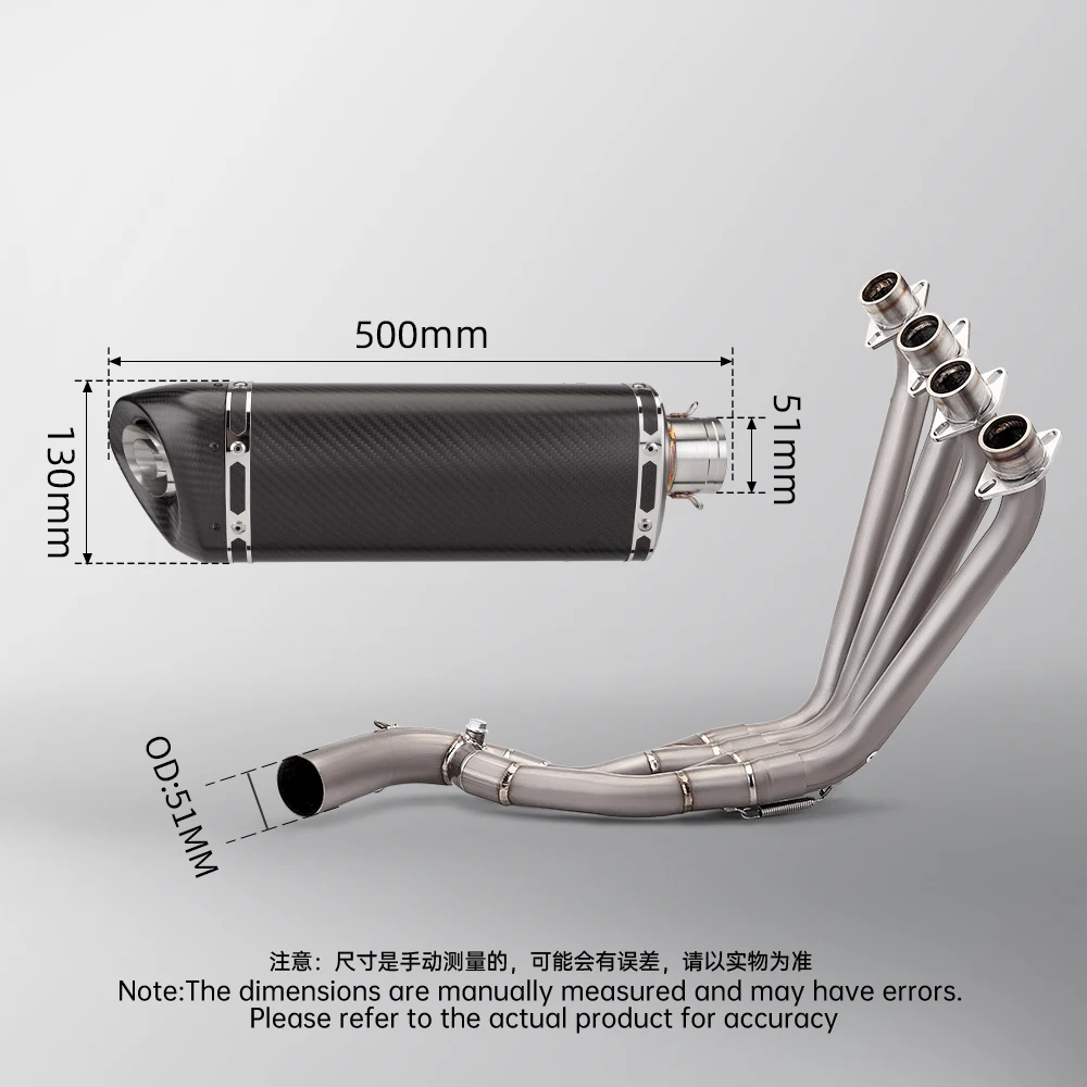

Передняя труба среднего звена из титанового сплава для CB650F CB650R CBR650 CBR650F 2014-2023, полная система выхлопной системы мотоцикла
