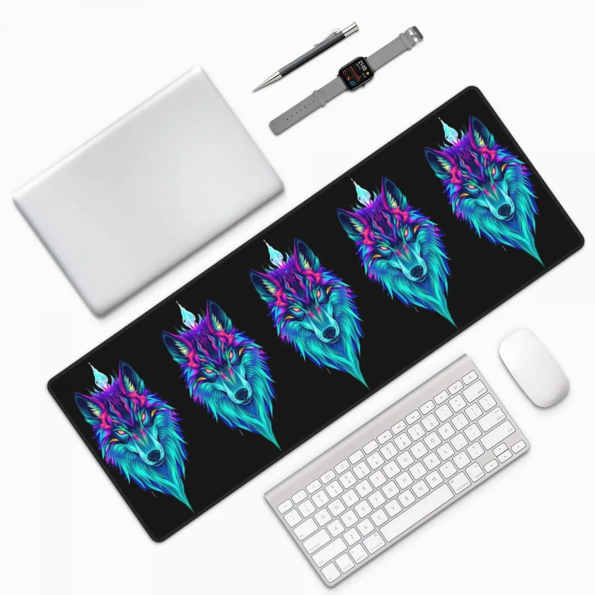 Wild Wolf Large Mouse Pad Computer Keyboard Mouse Mat Gaming PC Laptop Desk Mat Office Accessories Table Mats