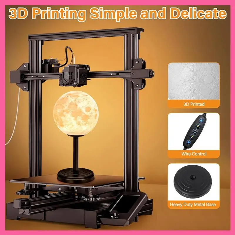 

ABNM 3D Moon Lamp Прикроватная настольная лампа для спальни - Прикроватные лампы с регулируемой яркостью Маленькая лампа Светодиодный настольный светильник для спальни, дома, общежития