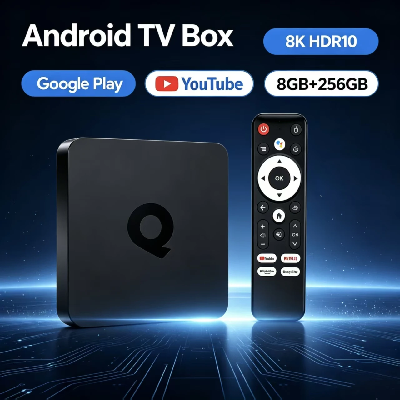 Smart TV Box 2026 Q1 Android 16 8K Allwinner H313 Google Assistant Voice Remote BT 6.0 8GB 128GB 256GB Streaming Media Player