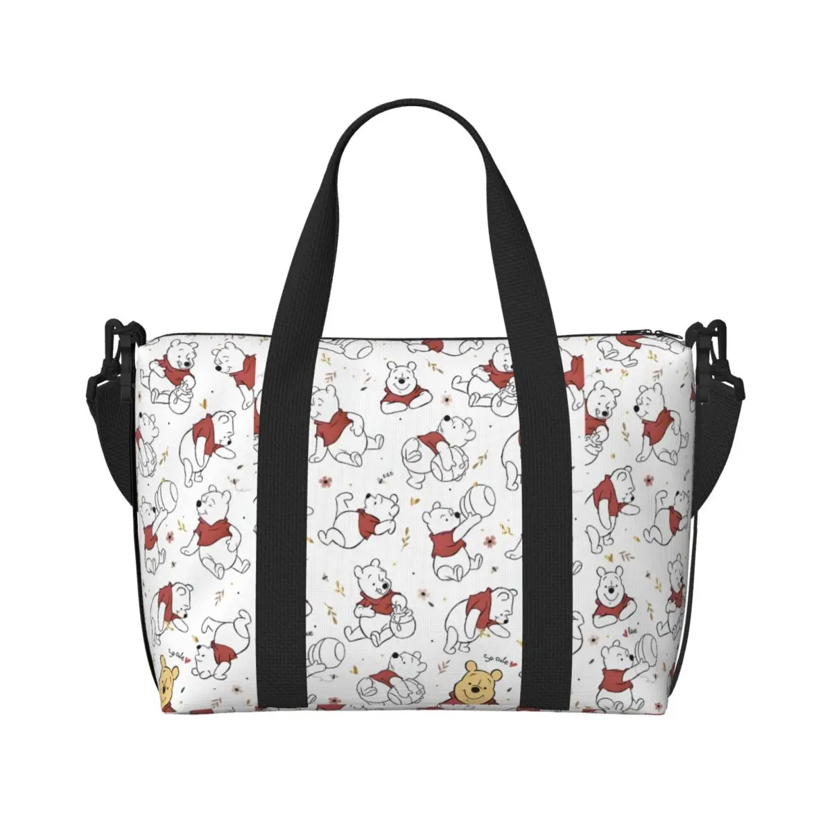 

Custom W-Winnie The Pooh Tote Bag Women Big Capacity Gym Beach Travel Bags