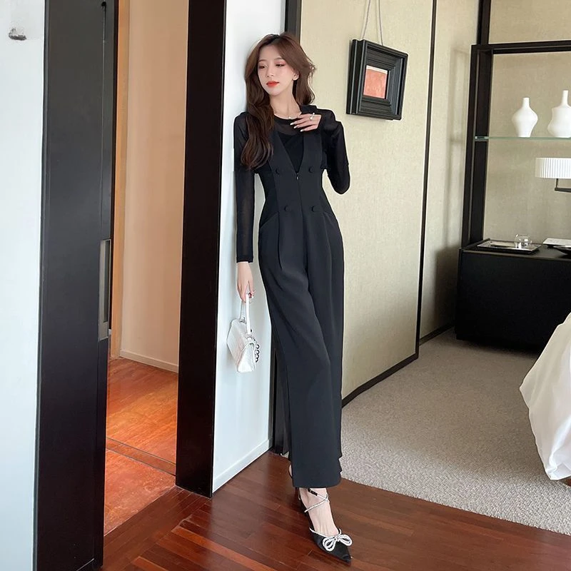 Classic Jumpsuits for Women Minimalist Style Ankle-length Office Lady Korean Trendy Leisure Ins Zipper Spring Y2k Streetwear