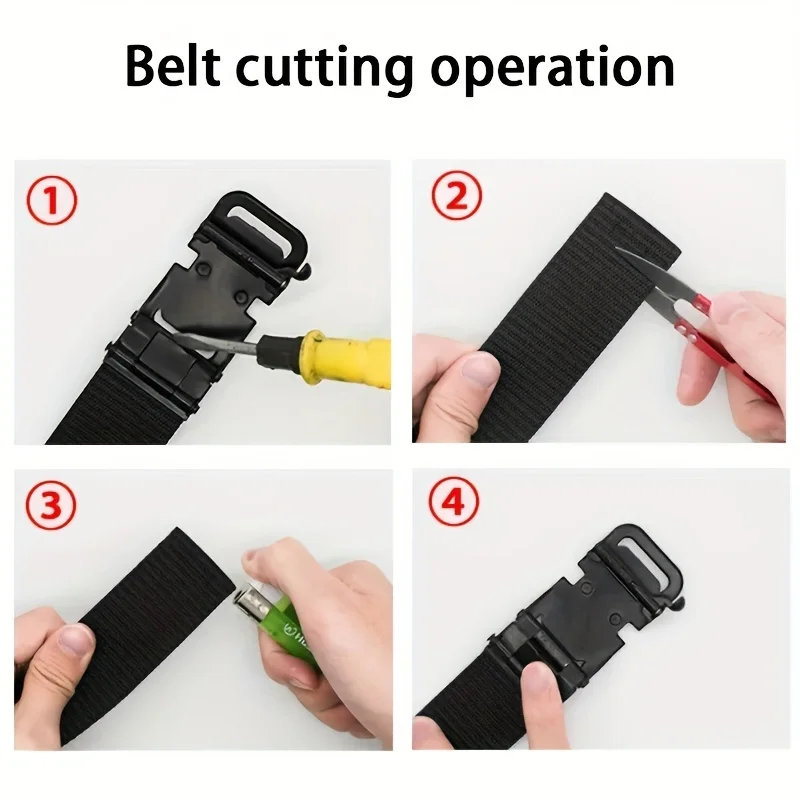 1/2pcs Men's Belt Automatic Metal Buckle Nylon Canvas Webbing Outdoor Work Belt Toothless Automatic Buckle Casual Sports Belts image 3