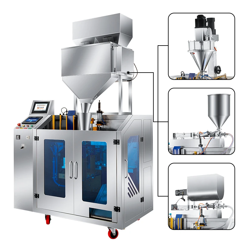 Zipper Bag Protein Pack Machine Sweet Potato Chip Fishing Feed Pack Machine Corn Stick Bag Feed Premade Bag Packaging Machine