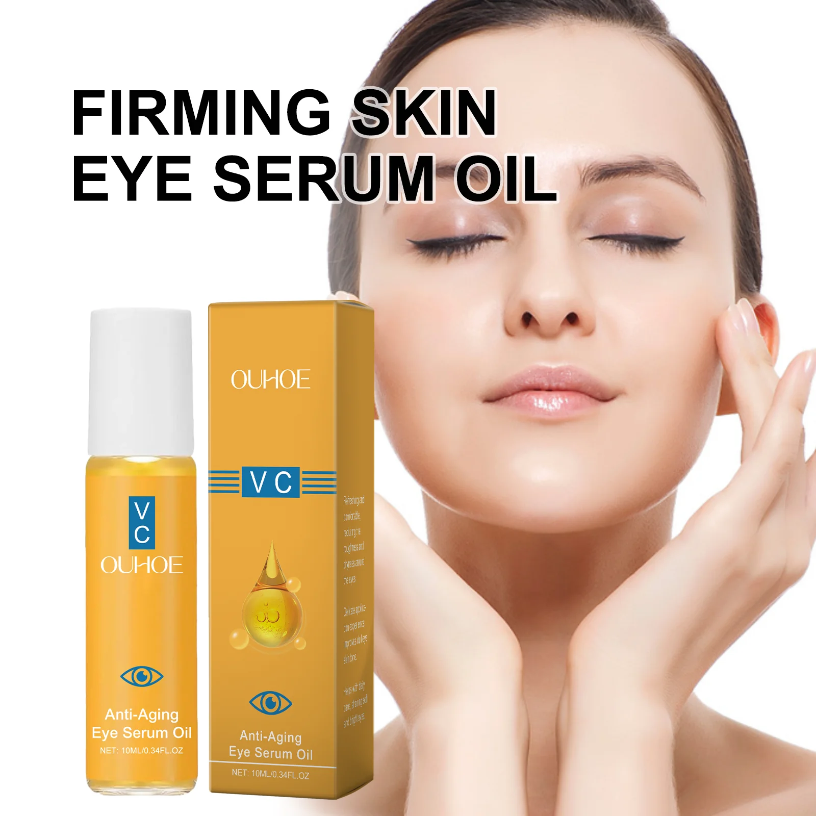 Soro firmador para os olhos, óleo de vitamina c e e para pele seca, facial para rugas, hidratante, leve, absorção rápida, cuidados com a pele, 10ml