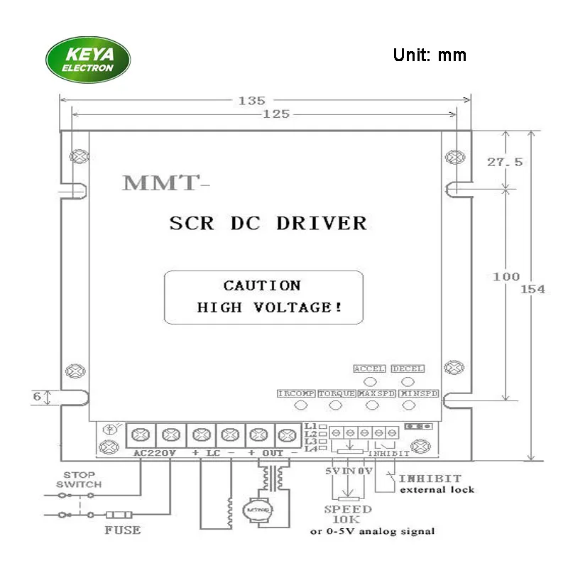 factory price high power 180v 220V 35A SCR DC motor controller 3kw 4kw Dc motor speed controller for PMDC motor series excited