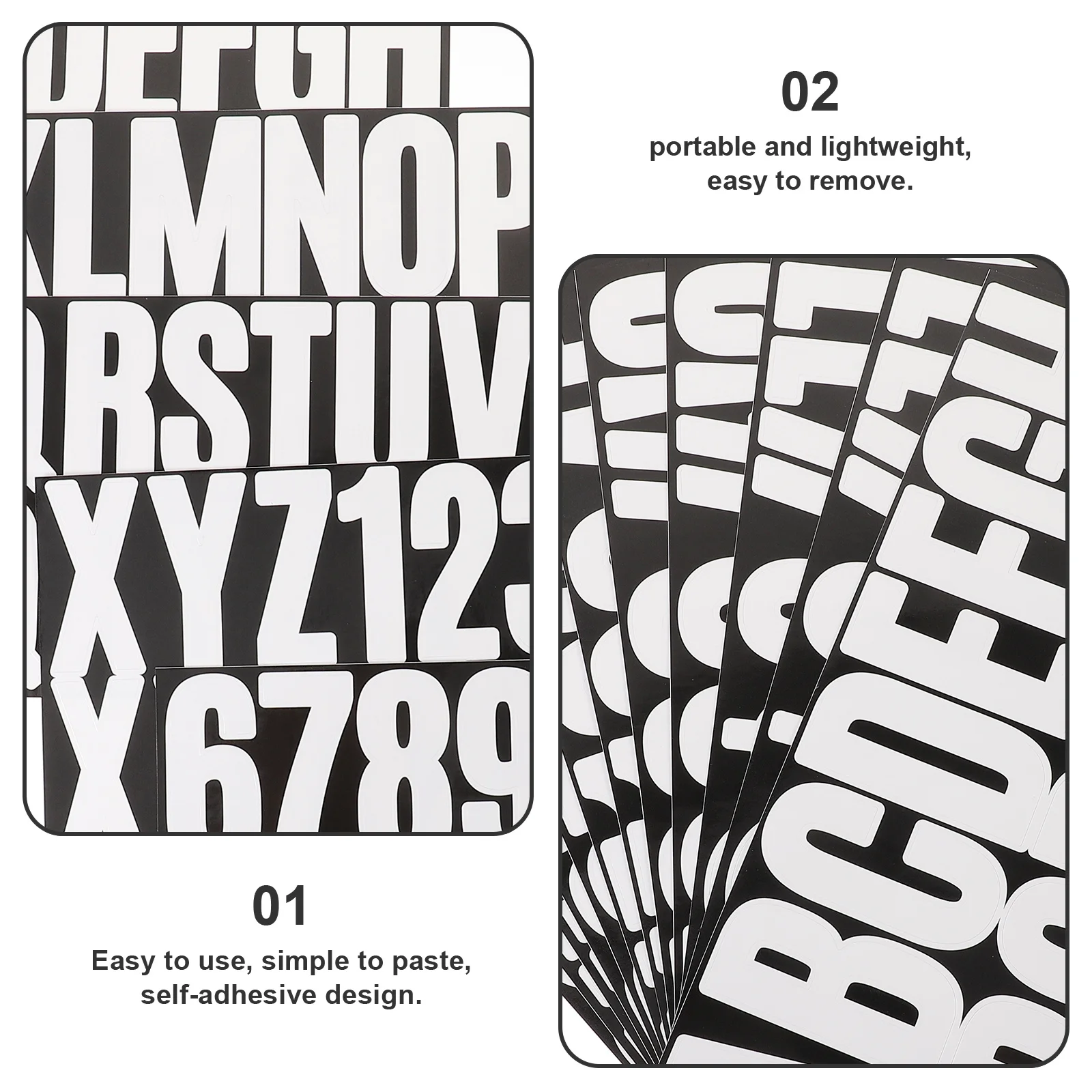 

2Sets Alphabet Stickers Self Adhesive Decal Durable Creative Design Mailbox Door Window Car Easy to Use Removable Letter Decals
