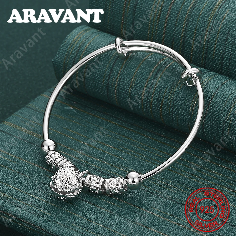 925 Sterling Silver Round Palace Bell Bracelet For Women, Commuter Accessory, Christmas Gift Jewelry