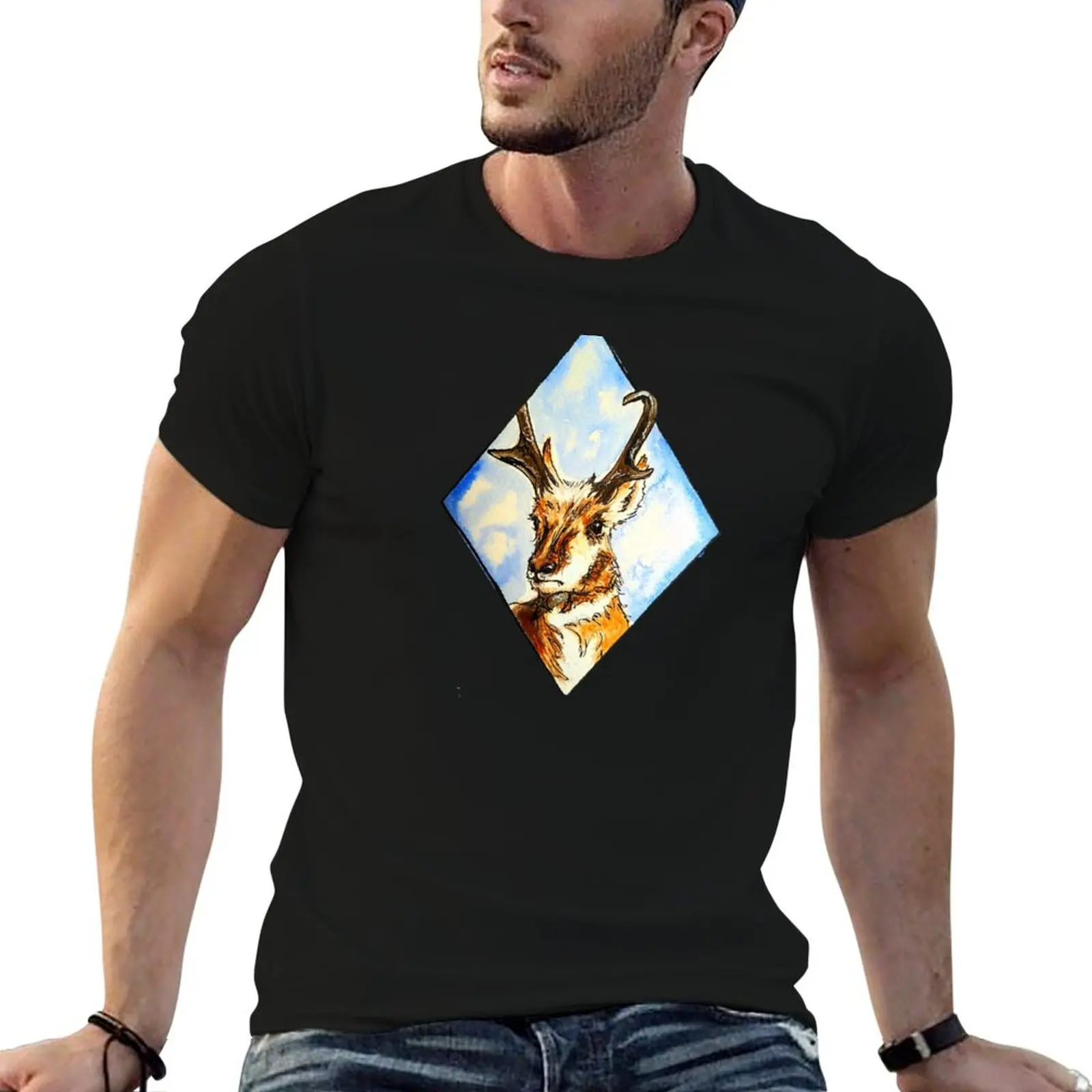 Antelope T-Shirt Casual Light Summer Short Sleeve Top