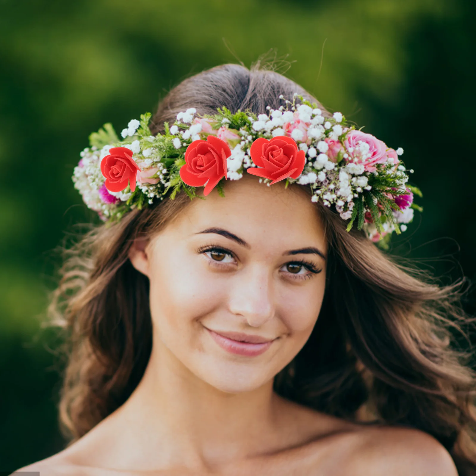 

50Pcs Mini Foam Rose Heads Artificial Fake Flower for Wedding Decoration Craft Making DIY Mini Fake Rose Faux Flower Head