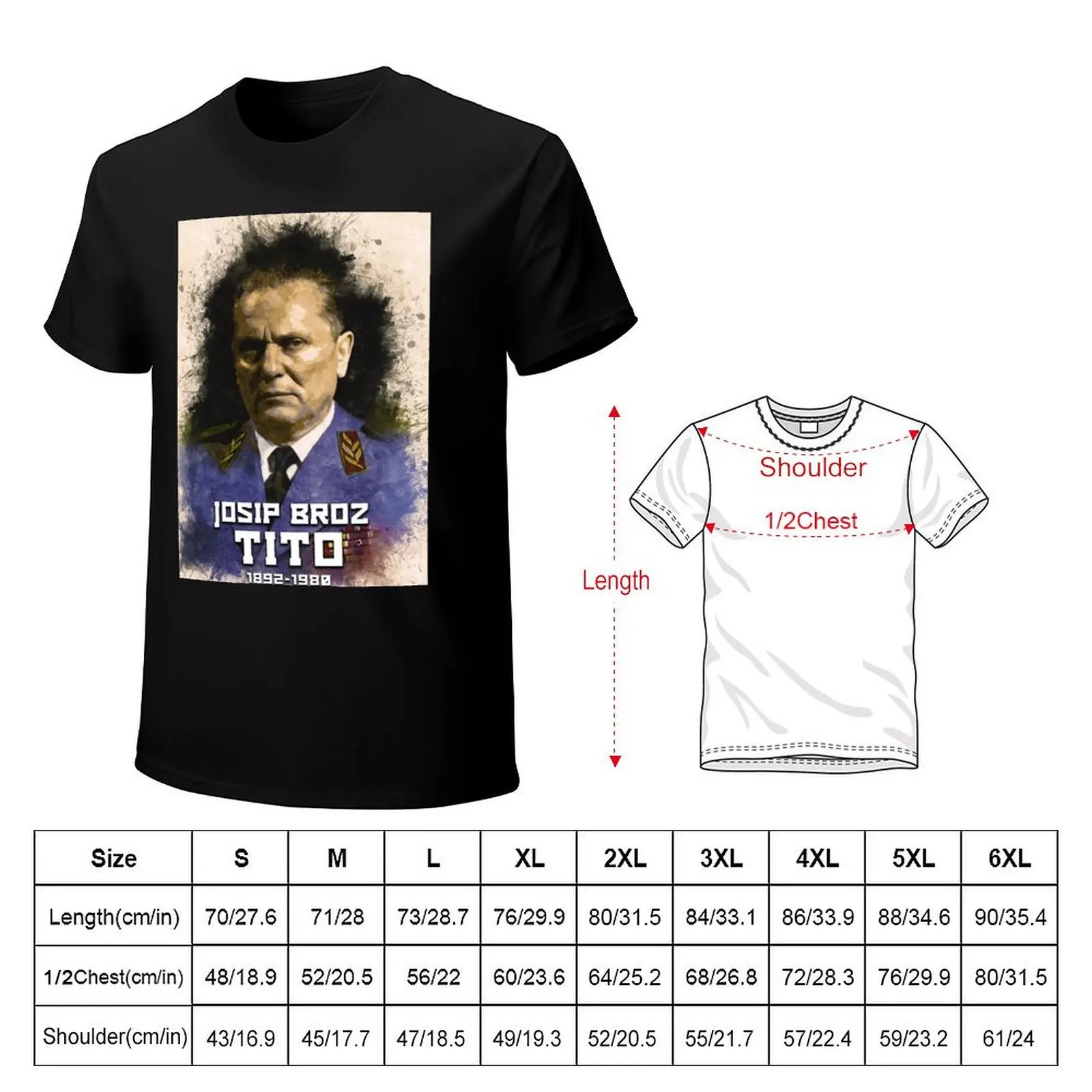 Josip Broz Tito 1892 - 1980 the President of Yugoslavia SFRJ T-Shirt Utility Work Short Sleeve Top