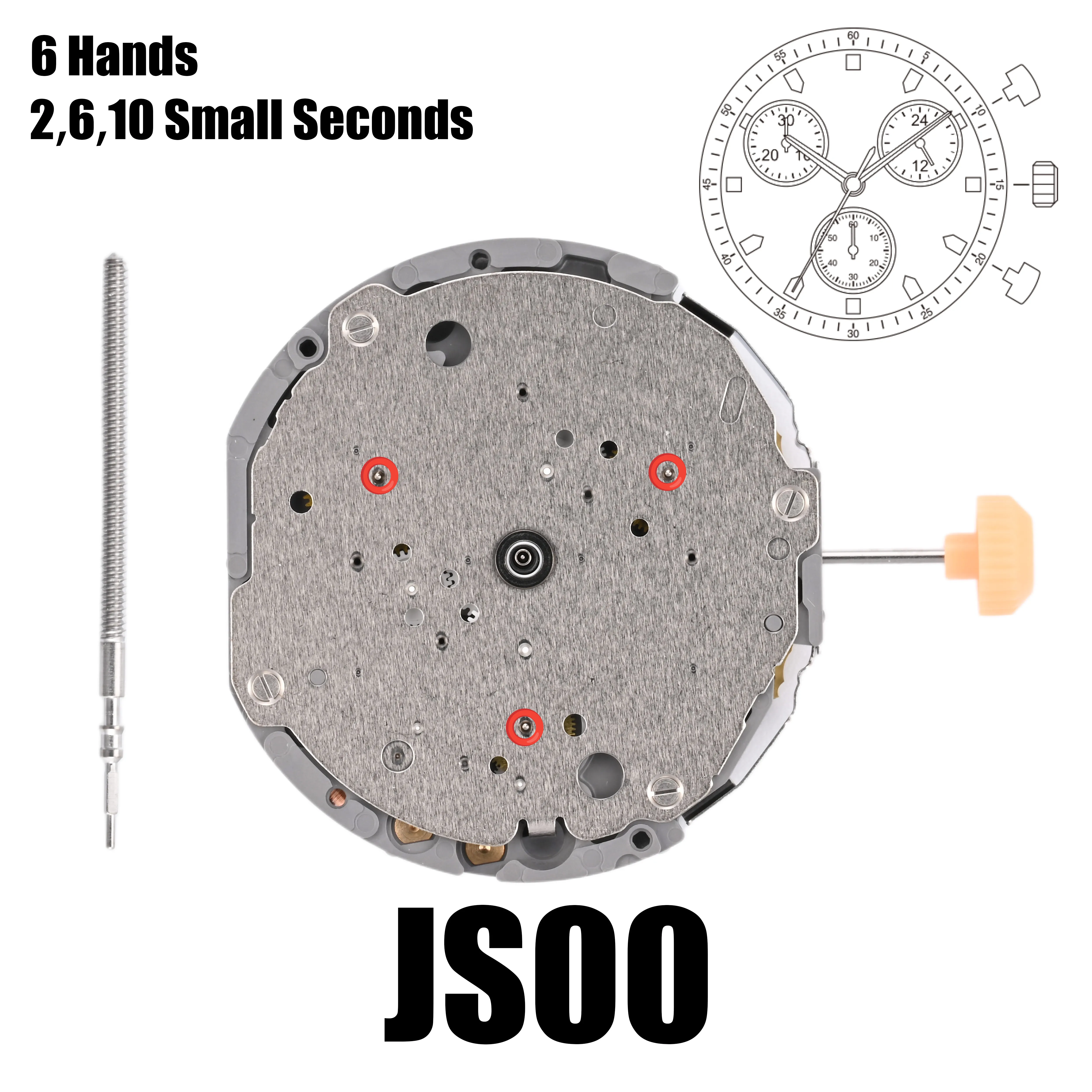 JS00 Movement 2.6.10 Small Second Chronograph Chrono 30min/sec 24 hour Size 12 1/2’’’Height 4.18mm Accuracy ±20 sec per month