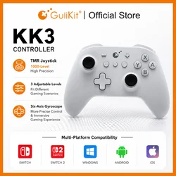 GuliKit KK3 Wireless Controller Bluetooth Gamepad mit TMR Joystick Hall Effect Tiggers für Nintendo Switch Windows Android iOS