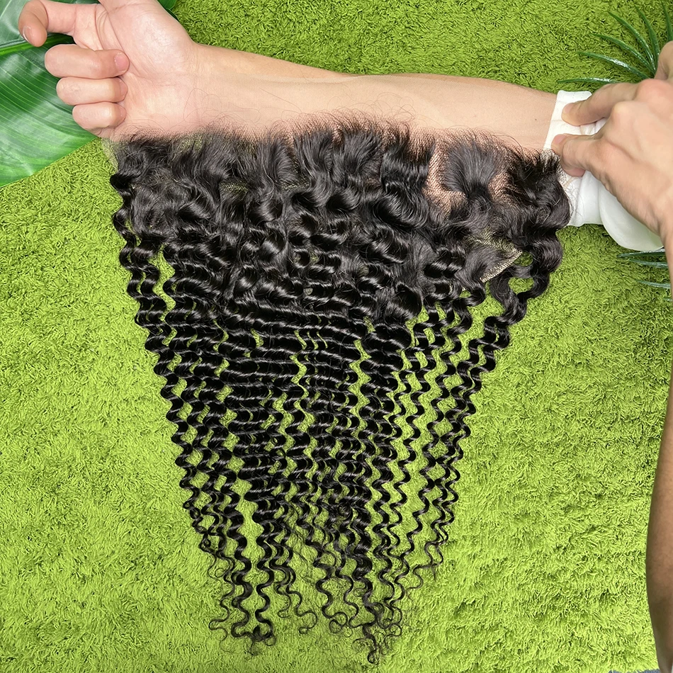 

Прозрачный кружевной фронтальный парик из натуральных волос Deep Wave 13x6 # Натуральный черный цвет 1B, предварительно обработанные и осветленные узлы, невидимое кружево для женщин