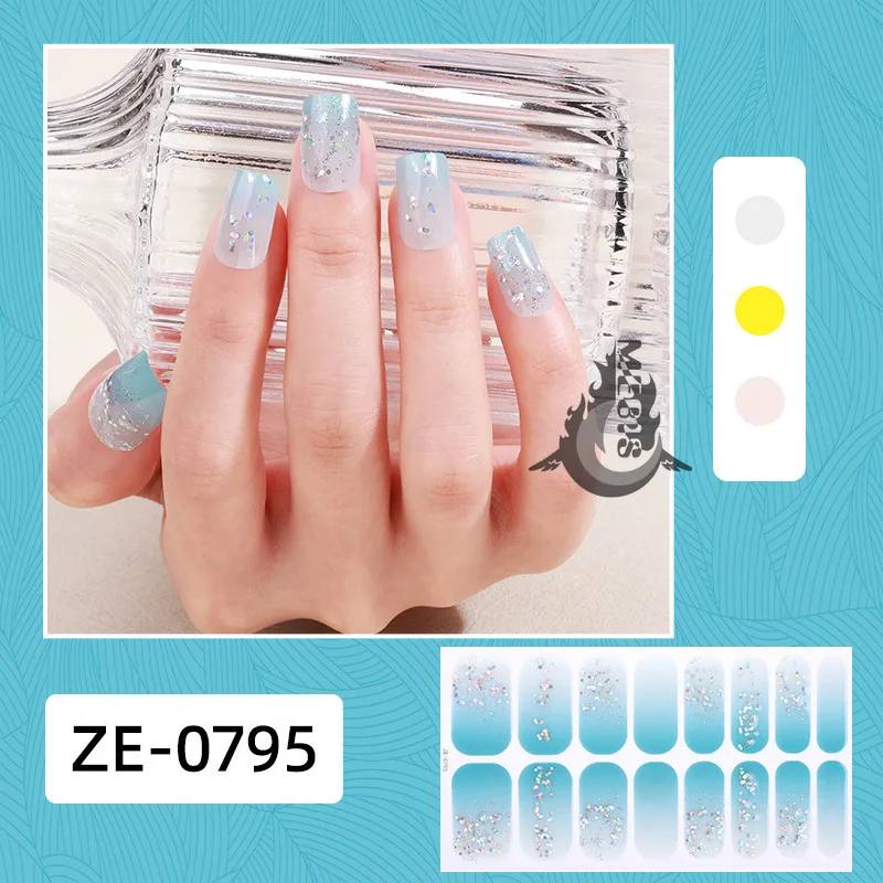 MEBIS 16 puntas pegatinas para decoración de uñas púrpura diseño Simple adhesivo deslizante decoración de uñas calcomanías suministros pegatinas para uñas