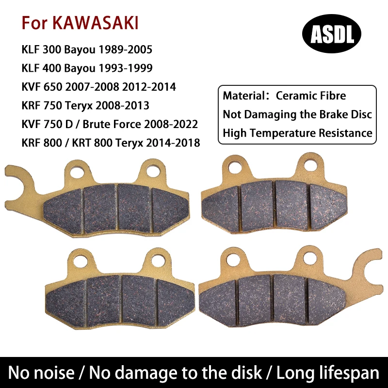 Pastillas de freno delanteras y traseras para KAWASAKI KLF300 KLF400 KVF650 KRF750 KVF750 KRT750 KRF800 KRT800 KLF 300 400 KVF 650 750 KRF 800 KRT