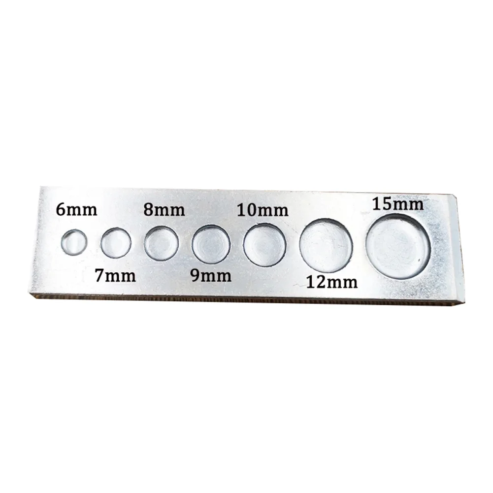 Imagem -06 - Couro Craft Bottom Plate Furador Snap Button Tools Rebite Setter Base Aço Carbono em mm mm mm mm 10 mm 12 Milímetros 15 Milímetros