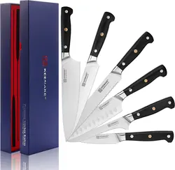 KEEMAKE Kitchen Knives Set Razor Sharp German Stainless Steel Blade Cut Utility Chef's Paring Slicer Fillet Cooks Toos