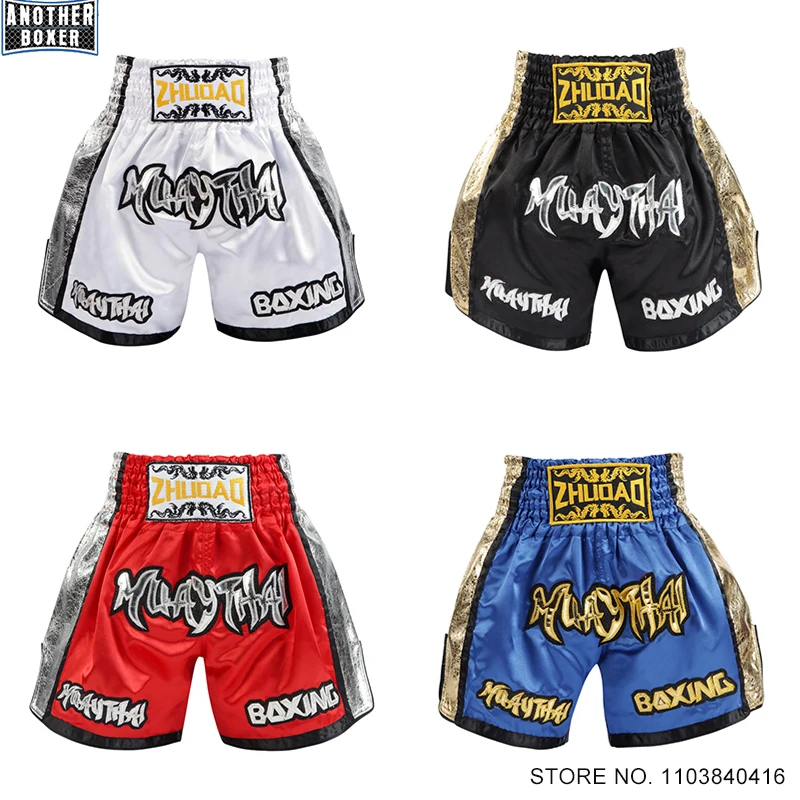 Muay Thai Boxing Shorts Premium Thai Shorts Men Women Child MMA Martial Arts Training Clothing Satin Thaiboxing Kickboxing Pants