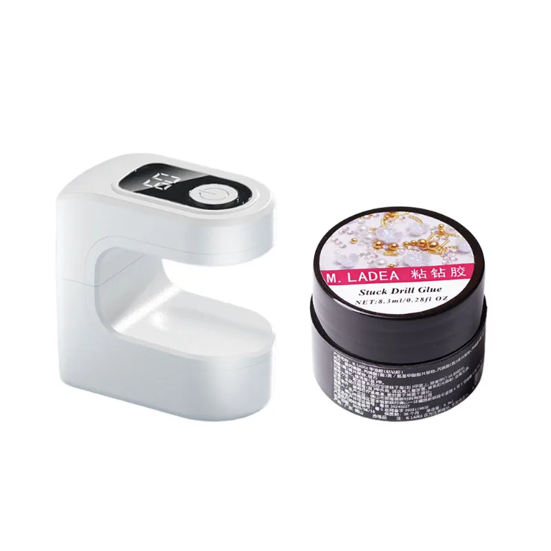 Household & Salon Nail Art Tools Set Portable Nail Dryer UV LED Gel Polishing Lamp and Stuck Drill Glue Nails Curing Accessories