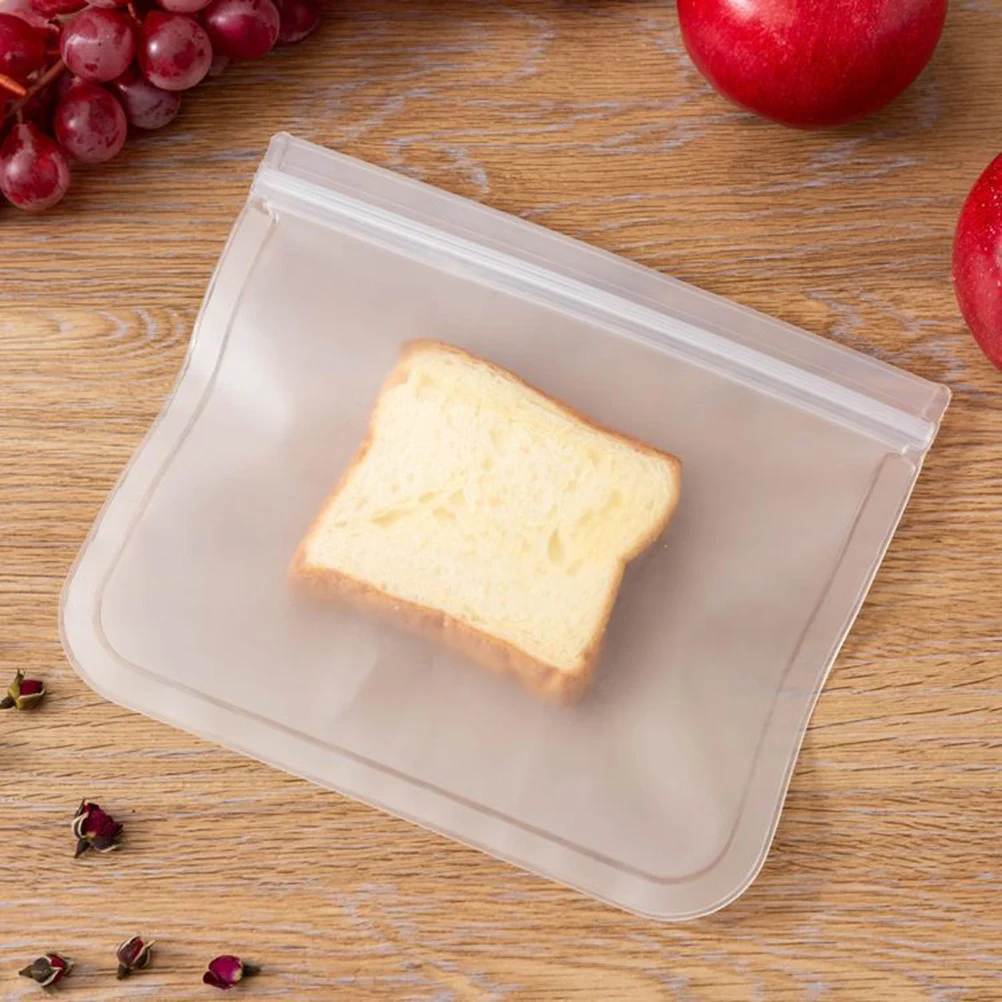 

8pcs Translucent Frosted Food Storage Bags Peva Bags For Snack Fruit Vegetable Leakproof Air-Tight Pinch Lock