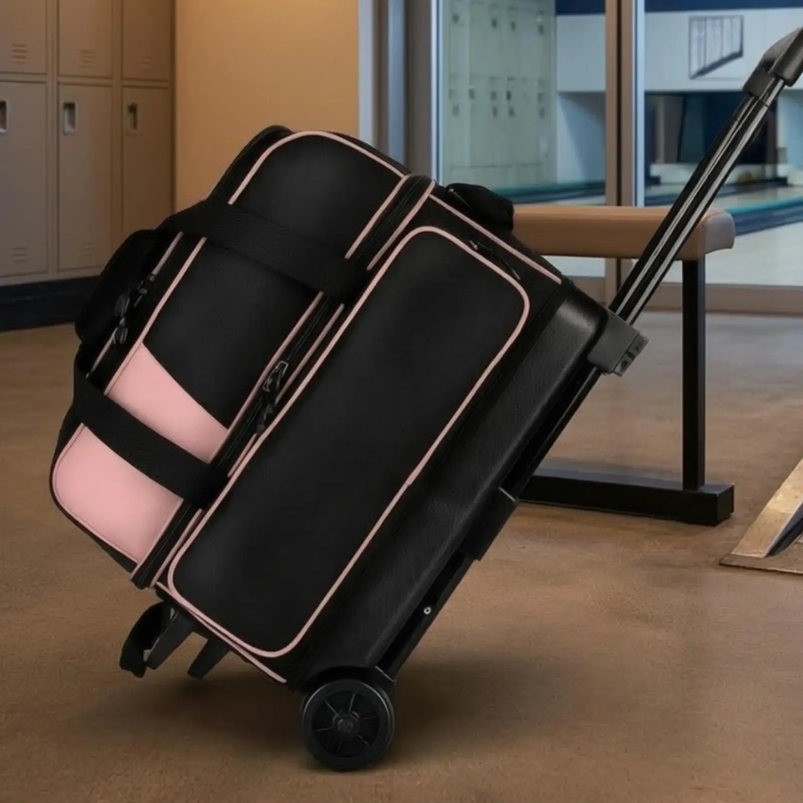 Rolling Bowling Bag Telescoping Bowling Bag with Wheels Luggage Sturdy Heavy-Duty for Bowlers, Tournaments, Travel
