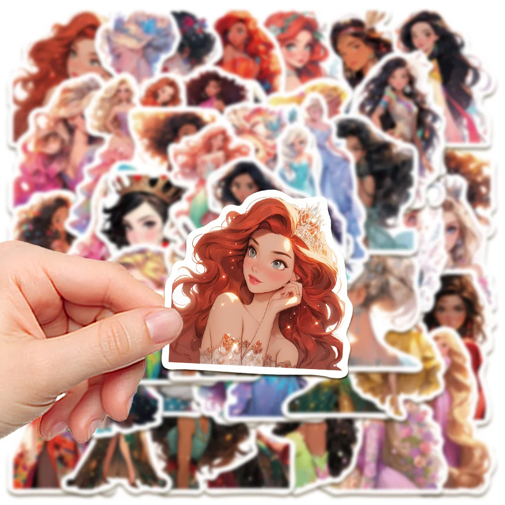 10/30/50PCS New INS Runaway Princess Sticker Cartoon Creative Animation iPad  Desk Luggage Chair Decoration Waterproof Wholesale