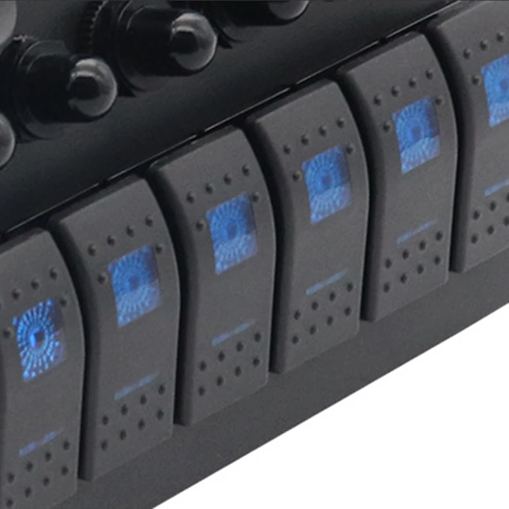 สวิตช์ควบคุมแผงควบคุม RV 1 ชิ้น 5V/4.8A พร้อมไฟ LED แสดงผล สำหรับ RV 12-24V เรือยอชท์ รถบัส รถยนต์ และการดัดแปลงรุ่นอื่นๆ