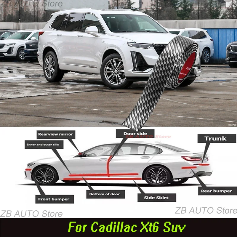 

For Cadillac Xt6 Suv Strong adhesive bumper strip, front and rear lip side skirts, collision and scratch resistant, suitable