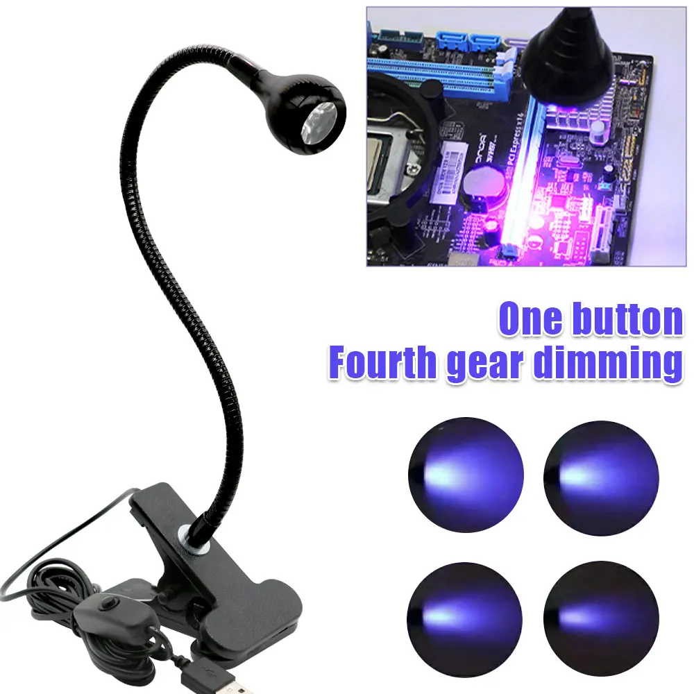 Led Ultraviolet Lights Nail Lights Dryer Mini Flexible Clip-On Desk Lamp DIY Nail Art Cash Medical Product Detector