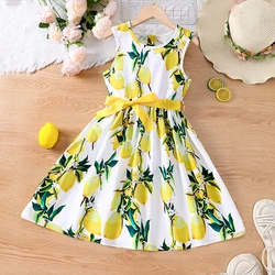 A romantic floral countryside vacation style bow tie dress for girls from Zhongda Children's School