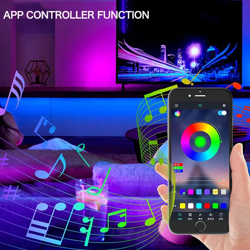 Taลma Bluetooth USB LED Strip Light 5050 SMD 5V USB RGB Lights Elastyczna taลma LED Lamp Ribbon RGB Samoprzylepna dioda TV Desktop