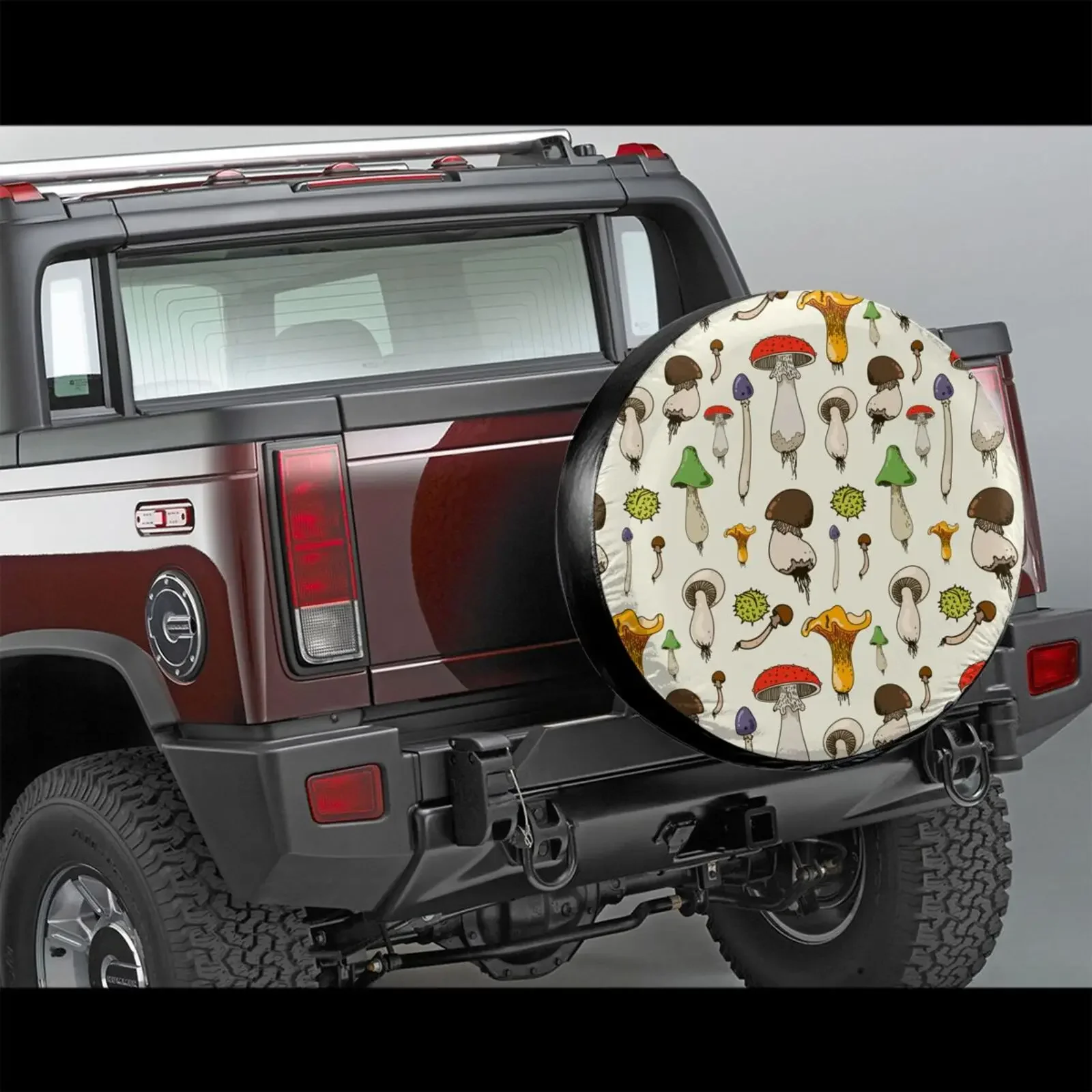 3d Custom Print Universal Fits Most Cars Plant Mushroom Automobiles Tire Accessories 4pcs Spare Tire Cover Case