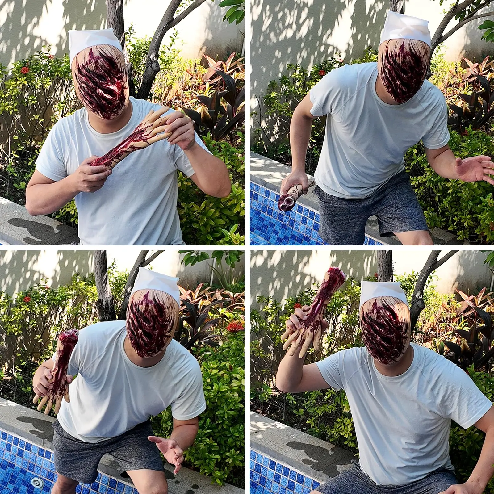 Bloody Silent Hill-mascarilla de Cosplay de enfermera sin rostro, máscaras de látex sangrientas de terror, accesorios de disfraz de Halloween para adultos