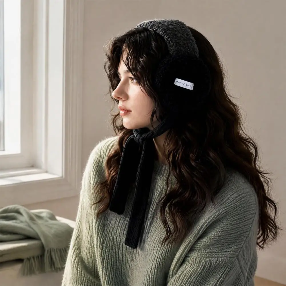 Outdoor Snow Travel Ear Gear Women’s Winter Headband Earmuffs Plush Fleece Ear Warmers for Weather Adjustable Soft for Cycling