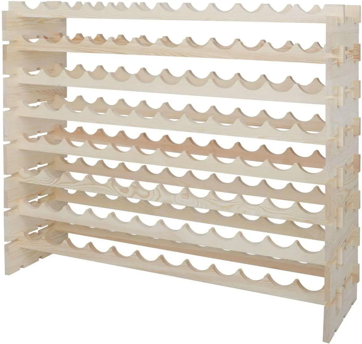 Esrw 96 Bottles Holder Wine Rack Stackable Storage 8 Tier Solid Wood Wine Rack Wine Glass Rack Wine Rack Wall Wine Racks