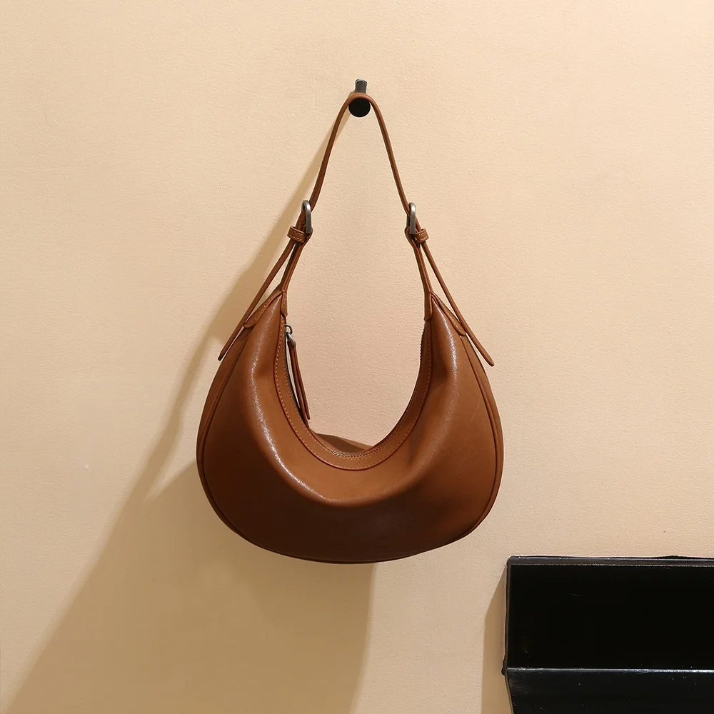 

Top Layer Tanned Cowhide Women's Bag Faionable Simple Sle Dumpling Bag Crossbody oulder Bag Leather Handbag