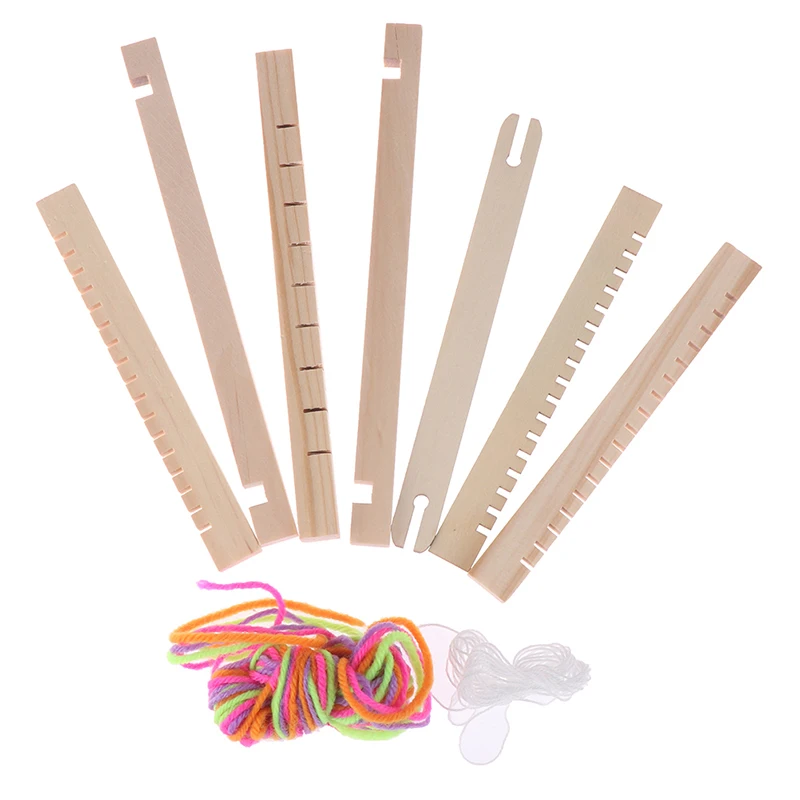 Hot Sale 1 set Wooden Weaving Loom Craft Yarn DIY Hand Knitting Machine Kids Educational Toys