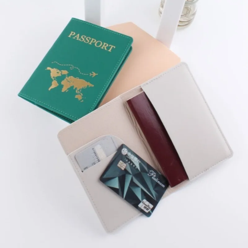 Pu Leather Internation Travel Passport Cover Case 14*10cm Word Trip Passport Holder Protective Sleeve for Men Women