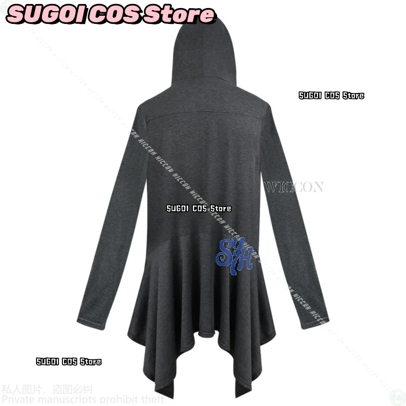 {SUGOI COS} أنيمي لعبة الخيال تأثيري جيراي كي الفتيات طويلة مقنعين مفتوحة الجبهة خفيفة الوزن شال معطف الشرير القوطي Y2K هالوين