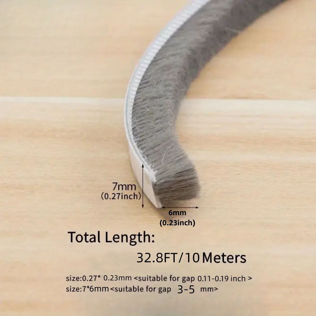 32.8Ft Weather Stripping Door Window Seal Strip, Selfadhesive Strong Adhesion, Soundproofing, Draft Blocker, Dustproof