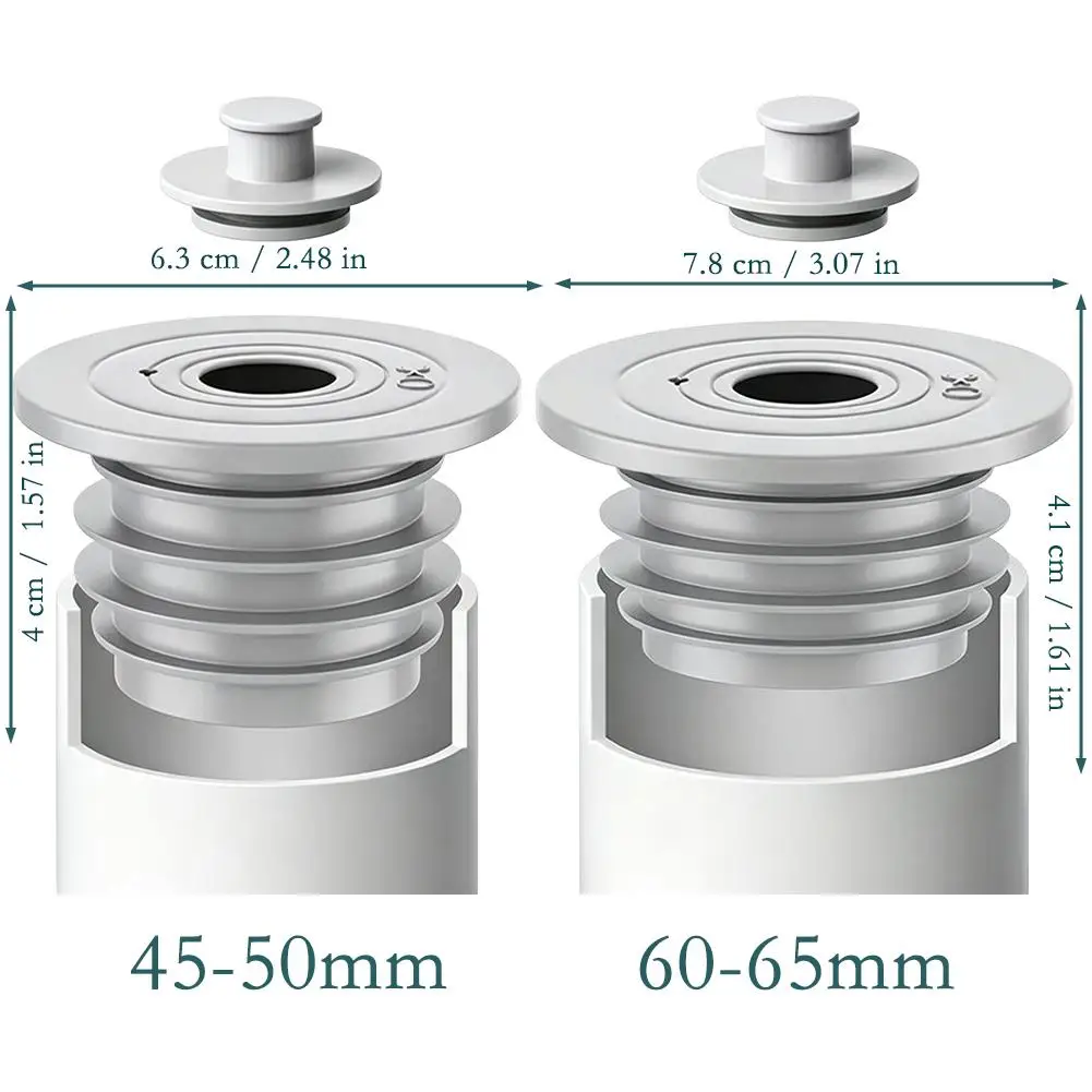 1PC Anti-backflow Odor Prevention Device For Sewer Pipes Kitchen Sinks Washing Machines Silicone Sealing Ring Drain Plug